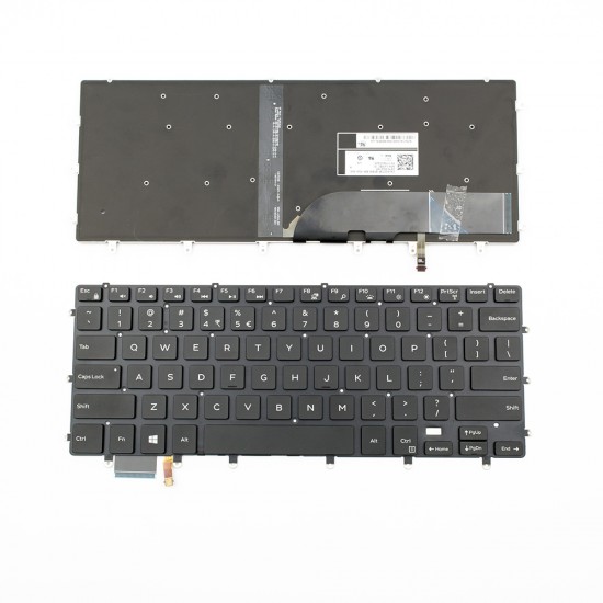 Πληκτρολόγιο Laptop keyboard για DELL INSPIRON 7568 PRECISION 5510 5520 XPS 15 9550 9560 BLACK Without Frame US(Small Enter) BACKLIT - GDT9F NSK-LV0BC WDHC2
