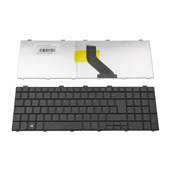 Πληκτρολόγιο Laptop keyboard για Fujitsu Lifebook AH512 AH530 AH531 Black UK - CP478133-02 AEFH2000020 CP603850-01 (Криви бутони) (Съвместима)