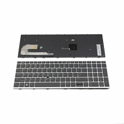 Πληκτρολόγιο Laptop keyboard για HP EliteBook 755 G5 850 G5 ZBook 15u G5 Silver Frame Black With poiting stick US - V162826CS1 6037B0136201