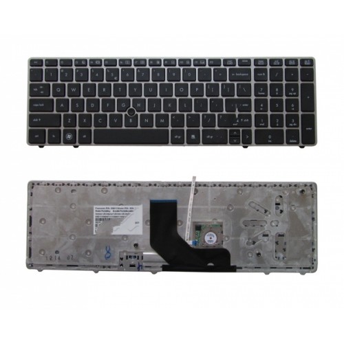 Πληκτρολόγιο Laptop keyboard για HP ProBook 8560p 8570p 6560p 6565p ProBook 6560b 6565b SILVER FRAME BLACK US - 550112G00-035-G 9Z.N6GUF.201 HX201 641181-001 641181-B31 701986-001