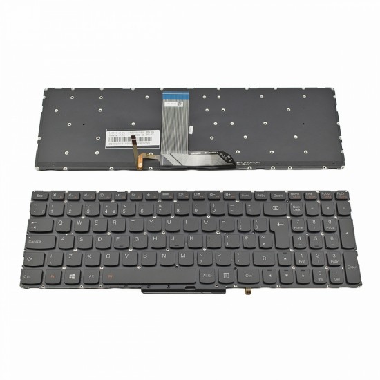 Πληκτρολόγιο Laptop keyboard για Lenovo Ideapad 700-15 700-15ISK 700-17ISK BLACK WITHOUT FRAME With Backlit UK (Big Enter) - SN20G91020 V-149420BK1-UK