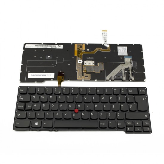 Πληκτρολόγιο Laptop keyboard για Lenovo Thinkpad X1 CARBON Black Without Frame UK 2st gen. (BIG ENTER) Backlit With Pointing Stick - 0C45137 4AW06R