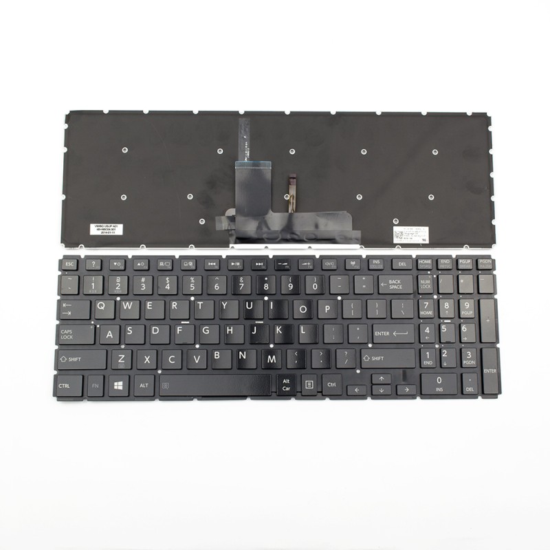 Πληκτρολόγιο Laptop keyboard για Toshiba Satellite C55-C L50-B L50-C L70-C S50-B P50-C P50D-C P50T-C P55W-C S50D-B S50T-B Radius P50W-C P55W-C Black without frame Backlit US (Small enter) - 9Z.NBCBQ.02M V148046AS1