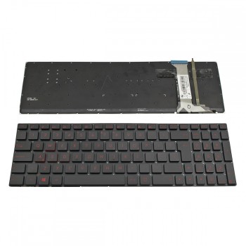 Πληκτρολόγιο Laptop keyboard για ASUS G551JW G771 N551 BLACK WITHOUT FRAME UK With Backlit (BIG ENTER) (REPRINT) - 0KNB0-6820UK00 9Z.N8BBU.W0U 9Z.N8BBC.Q1A (Съвместима)