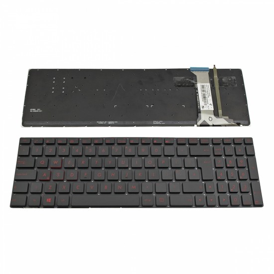 Πληκτρολόγιο Laptop keyboard για ASUS G551JW G771 N551 BLACK WITHOUT FRAME UK With Backlit (BIG ENTER) (REPRINT) - 0KNB0-6820UK00 9Z.N8BBU.W0U 9Z.N8BBC.Q1A (Съвместима)