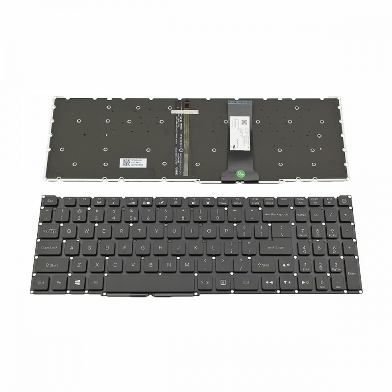 Πληκτρολόγιο Laptop keyboard για Acer Nitro 5 AN515-43 AN515-54 Black Without Frame With Backlit(ORANGE) US (--Small Enter) - NK.I1513.138 PK132TX1B00
