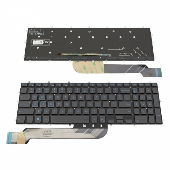 Πληκτρολόγιο Laptop keyboard για Dell Inspiron 5567 5570 5575 7566 7599 G3-3579 G3-3590 G3-3779 G5-5587 G5-5590 G7-7588 G7-7590 Black Without Frame, Backlit (Blue Printing) US (--Small Enter) - M6JTP AE08U010