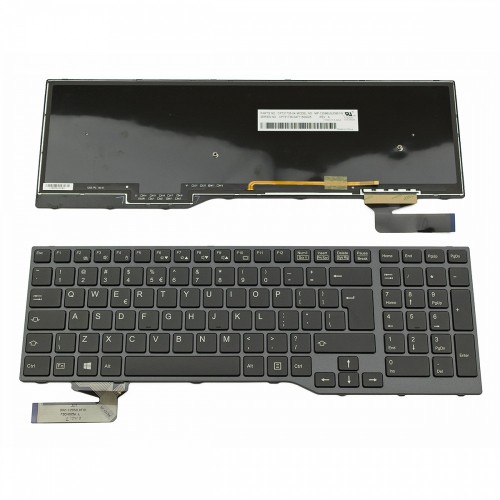 Πληκτρολόγιο Laptop keyboard για Fujitsu Lifebook E753 E754 E756 GRAY FRAME BLACK Backlit UI - MP-12S96U5JD851W CP731735-04