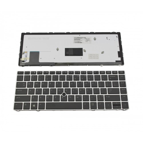 Πληκτρολόγιο Laptop keyboard για HP EliteBook Folio 9470m SILVER FRAME BLACK US With Pointing Stick, Backlit - 697685-281 V135426AS2 6037B0080125