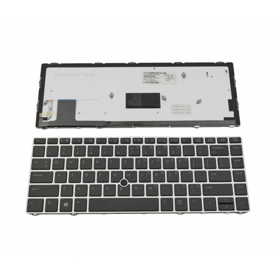 Πληκτρολόγιο Laptop keyboard για HP EliteBook Folio 9470m SILVER FRAME BLACK US With Pointing Stick, Backlit - 697685-281 V135426AS2 6037B0080125