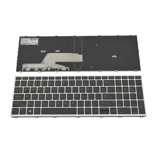 Πληκτρολόγιο Laptop keyboard για HP Probook 450 G5 455 G5 470 G5 Silver Frame Black US - 9Z.NEFSV.101 6037B0134401