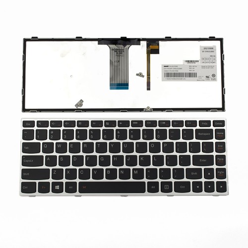 Πληκτρολόγιο Laptop keyboard για Lenovo G40 G40-70 Flex 2 14 SILVER FRAME BLACK, Backlit US - 25215588 25215599