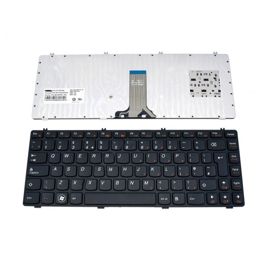 Πληκτρολόγιο Laptop keyboard για Lenovo IdeaPad Y470 Y471 Y470M Y470N Y470P BLACK FRAME BLACK UK - 9Z.N6FSC.10U 25-200396 PK130KG3A09 