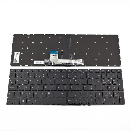 Πληκτρολόγιο Laptop keyboard για Lenovo Ideapad 310S-15ISK 310S-15IKB 510S-15ISK BLACK WITHOUT FRAME UK (--Big Enter) With Backlit - SN20K82018 PK131JD3B10 LCM15J7
