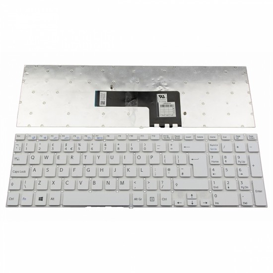 Πληκτρολόγιο Laptop keyboard για SONY VAIO SVF15 WITHOUT FRAME WHITE UK (Big ENTER) - 149241021GB V141806BK1UK 149240051CA 149239921GB