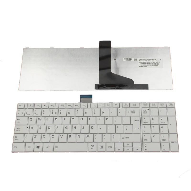 Πληκτρολόγιο Laptop keyboard για Toshiba Satellite C850 C850D C855 C855D C870 C870D C875 C875D L850 L850D L855 L855D L870 L870D L875 L875D L950 L950D L955 L955D P850 P855 P870 P875 S850 S855 S855D S870 S875 S875D S950 S950D S955 S955D Qosmio X870 X875 WHI