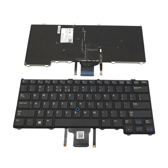Πληκτρολόγιο Laptop keyboard για DELL Latitude E7440 E7420 E7240 BLACK US With Poiting Stick, Backlit - 4W6PV PK130VN4B05 MP-12R63U4J698