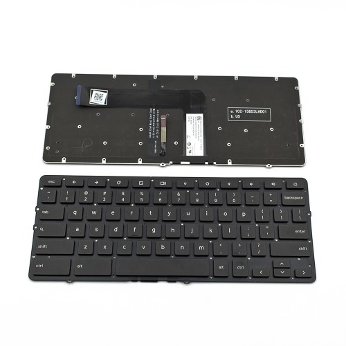 Πληκτρολόγιο Laptop keyboard για Dell Chromebook 13-7310 Black Without Frame With Backlit US (Small Enter) - NVHD0