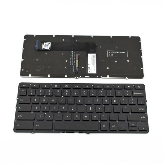 Πληκτρολόγιο Laptop keyboard για Dell Chromebook 13-7310 Black Without Frame With Backlit US (Small Enter) - NVHD0