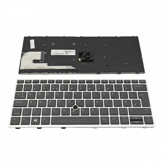 Πληκτρολόγιο Laptop keyboard για HP EliteBook 735 G6 830 G5 830 G6 Silver Frame Black with Pointing Stick UK TYPE 2 - L13698-031 6037B0135203