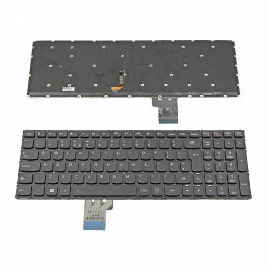Πληκτρολόγιο Laptop keyboard για Lenovo Ideapad Y50-70 Y50-70AM Y70-70 Black Without Frame With Backlit UK (Big Enter) - 25215982 PK1314R2A00 9Z.N8RBC.J0U