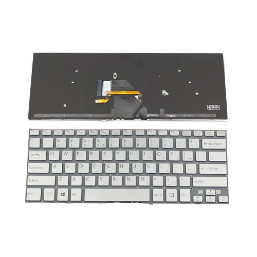 Πληκτρολόγιο Laptop keyboard για SONY VAIO SVF 14 SILVER WITHOUT FRAME With Backlit US (Small ENTER)(PULLED) - 149239131USX AEHK8R001303A 9Z.NADBQ.21D