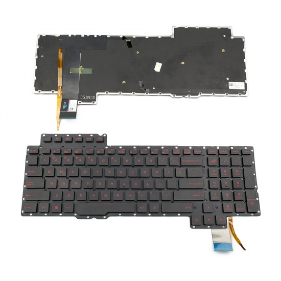 Πληκτρολόγιο Laptop keyboard για ASUS ROG G752 BLACK WITHOUT FRAME US (SMALL ENTER) With Backlit - V153062A 0KNB0-E610US00 0KNB0-E610UI00