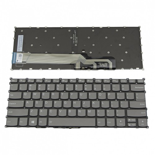 Πληκτρολόγιο Laptop keyboard για Lenovo IdeaPad S540-14IWL S540-14IML S540-14API Gray Without Frame with Backlit US (--Small Enter) - SN20T09331 SG-95420-XUA