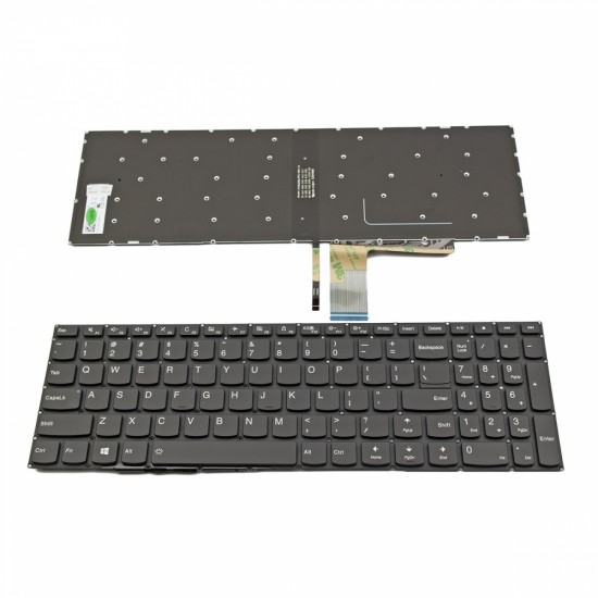 Πληκτρολόγιο Laptop keyboard για Lenovo Ideapad 310-15 310-15ISK 510-15ISK BLACK WITHOUT FRAME US With Backlit (--Small Enter) - PK131134A10 V155220BK1-UK SN20M52985