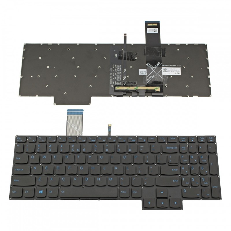 Πληκτρολόγιο Laptop keyboard για Lenovo Ideapad Gaming 3-15IMH05 3-15ARH05 3-15ACH05 Black Without Frame with Backlit (Blue Light) US (--Small Enter) - PK131JM2A02 SN20X22293