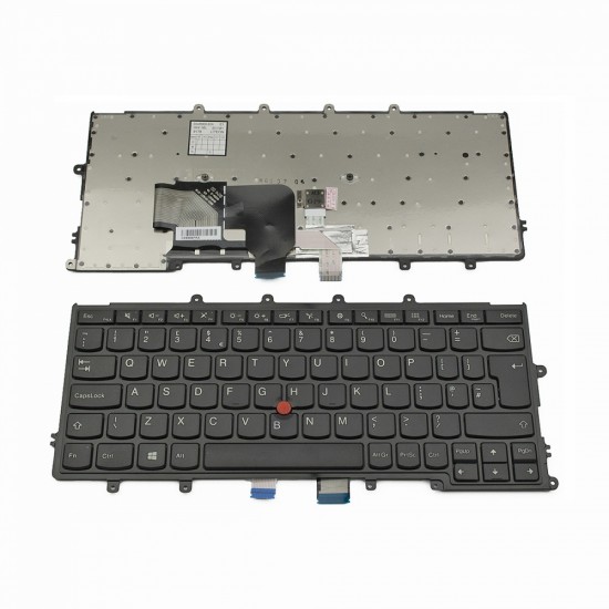 Πληκτρολόγιο Laptop keyboard για Lenovo X240 X250 X260 X270 Black Frame Black with pointing stick UK - 04Y0938 04Y0967 0C44740 01EP024 SG-58940-2BA