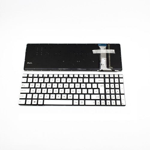 Πληκτρολόγιο Laptop keyboard για ASUS G551JW G771 N551 SILVER WITHOUT FRAME UK With Backlit (BIG ENTER) - 0KNB0-662BUK00 9Z.N8BBQ.P0U
