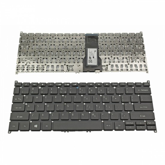 Πληκτρολόγιο Laptop keyboard για Acer Spin SP314-51 SP513-52 SP513-53 SP513-53N Black Without Frame US (--Small Enter) - NK.I1313.0BU