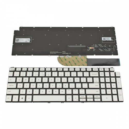 Πληκτρολόγιο Laptop keyboard για Dell Inspiron 5584 5590 5593 5594 5598 7590 7591 7791 Silver Without Frame, Backlit US (--Small Enter) - GHTYC PK132RI1C01