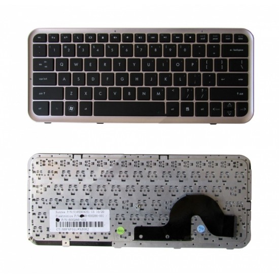 Πληκτρολόγιο Laptop keyboard για HP DM3 DM3-1000  Silver Frame Black US - V105303CS1 MH-600266-001