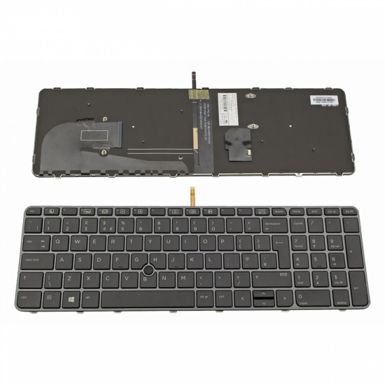 Πληκτρολόγιο Laptop keyboard για HP Elitebook 755 G3 755 G4 850 G3 850 G4 Backlit, With Pointing Stick, Gray Frame Black UK - 821157-031 6037B0116703