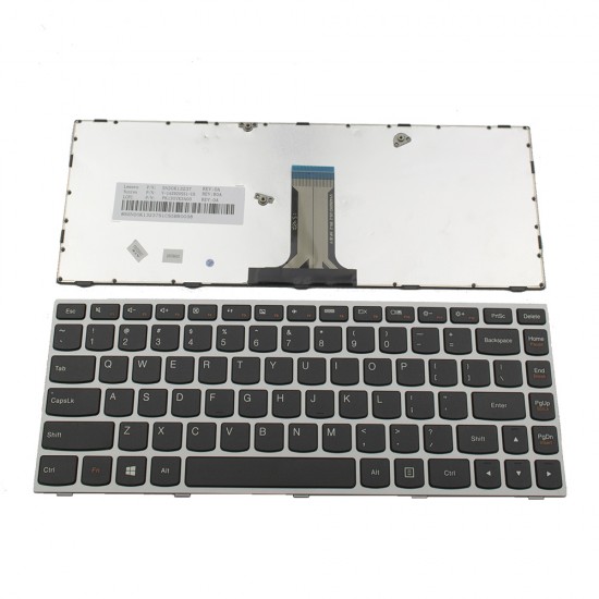 Πληκτρολόγιο Laptop keyboard για Lenovo 500-14ISK SILVER FRAME BLACK US - 5N20K13237 PK130YK3A00