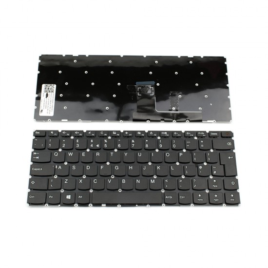Πληκτρολόγιο Laptop keyboard για Lenovo Ideapad 110-14ISK 110-14IBR 110-14AST BLACK WITHOUT FRAME UK (--BIG ENTER)