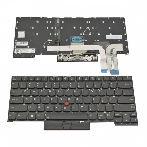Πληκτρολόγιο Laptop keyboard για Lenovo ThinkPad T490s BLACK WITHOUT FRAME, Backlit With Pointing Stick US (Small Enter) - SN20R58769 SG-96800-XUA