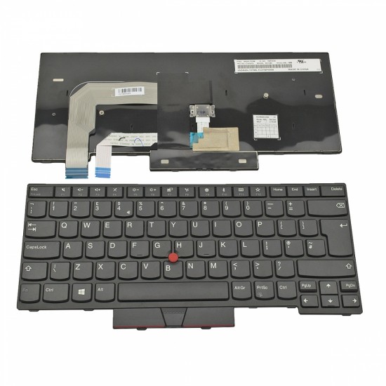 Πληκτρολόγιο Laptop keyboard για Lenovo Thinkpad T470 BLACK FRAME BLACK With Pointing Stick UK - 01AX446 01AX475