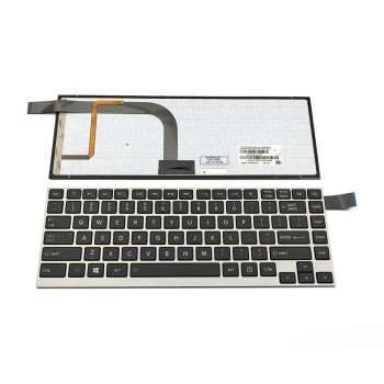 Πληκτρολόγιο Laptop keyboard για Toshiba Satellite Click W30-A W30DT-A Silver Frame Black With Backlit US - 9Z.N8UBQ.701