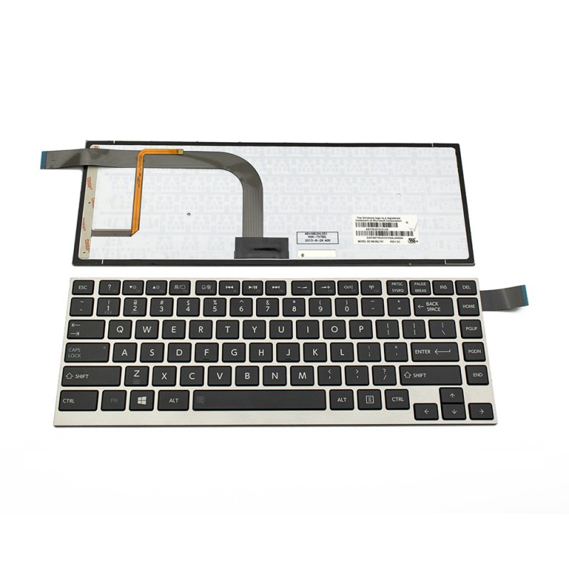 Πληκτρολόγιο Laptop keyboard για Toshiba Satellite Click W30-A W30DT-A Silver Frame Black With Backlit US - 9Z.N8UBQ.701