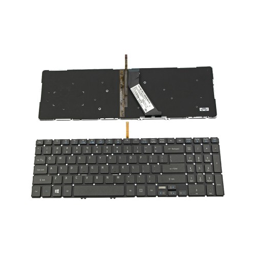 Πληκτρολόγιο Laptop keyboard για Acer Aspire V5-572 V5-552 V5-573 V7-581 M5-583P V5-552P V7-582P TMP455-M WITHOUT FRAME Black Backlit US (Reprint) - NK.I1717.0AJ NK.I1717.0C8 NK.I1717.0BM NK.I1717.0BG