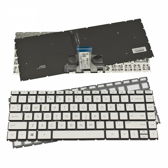 Πληκτρολόγιο Laptop keyboard για HP Pavilion 14-AL 14-CE 14-CK 14-CM 14-DG 14Q-CS X360 14-DH 340S G7 Silver Without Frame With Backlit Board US (Small Enter) - 9Z.NF2BQ.301 NSK-XM3BQ L47858-001 490.0GG07.DL01