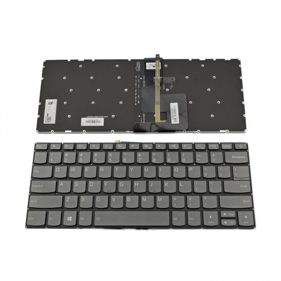 Πληκτρολόγιο Laptop keyboard για Lenovo IdeaPad 320-14ISK 320S-14IKB 320S-14IKBR 320S-15IKB 520S-14IKB 520S-14IKBR GRAY WITHOUT FRAME US (--Small Enter) With Backlit - PK1314D1B00 PK131YN1B00 LCM16H5 SN20M61946
