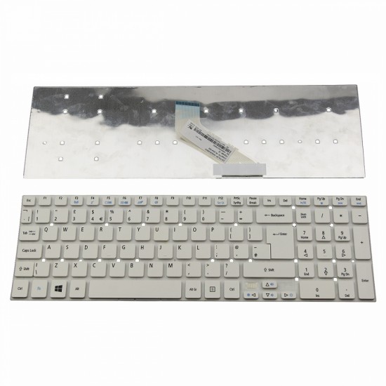 Πληκτρολόγιο Laptop keyboard για Acer Aspire 5830 5755 V3-571G V3-731 V3-771G V3-772 E1-522 E1-530 E1-532 E1-570 E1-572 E5-571 ES1-512 ES1-711 TMP256 White Without FRAME UK - NK.I1713.0A0 PK130N41B08 MP-10K36GB-6984W