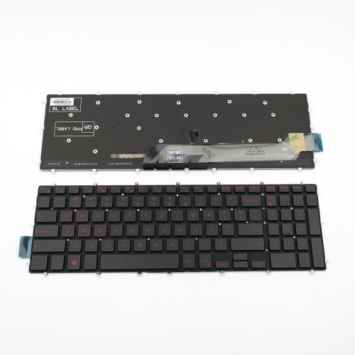 Πληκτρολόγιο Laptop keyboard για Dell Inspiron 5567 5570 5575 7566 7599 G3-3579 G3-3590 G3-3779 G5-5587 G5-5590 G7-7588 G7-7590 Black Without Frame, Backlit (Red Printing) US (--Small Enter) - H9P3P GGVTH 03R0JR G9VK7 PK131Q03B01 PK131QP2B00