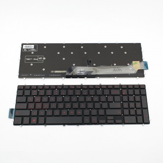 Πληκτρολόγιο Laptop keyboard για Dell Inspiron 5567 5570 5575 7566 7599 G3-3579 G3-3590 G3-3779 G5-5587 G5-5590 G7-7588 G7-7590 Black Without Frame, Backlit (Red Printing) US (--Small Enter) - H9P3P GGVTH 03R0JR G9VK7 PK131Q03B01 PK131QP2B00