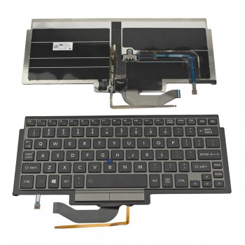 Πληκτρολόγιο Laptop keyboard για Toshiba Portege Z10T Z15T Z15T-A DARK GRAY FRAME BLACK BACKLIT With Point stick US - TW2BN 9Z.N8PBN.201
