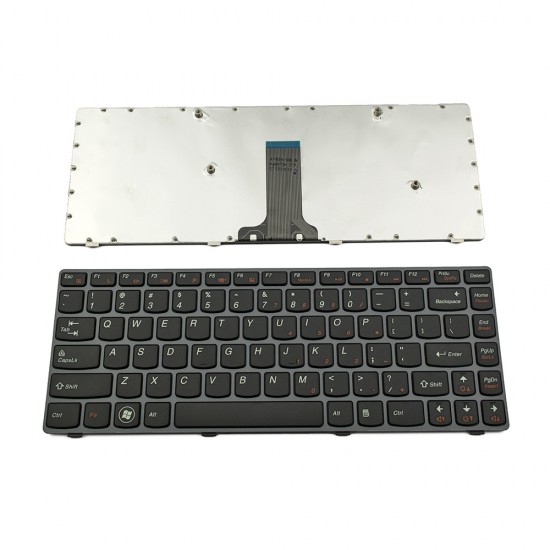 Πληκτρολόγιο Laptop keyboard για Lenovo Ideapad V370 GRAY FRAME BLACK US - 25-011980 9Z.N5TSW.A01 MP-0A